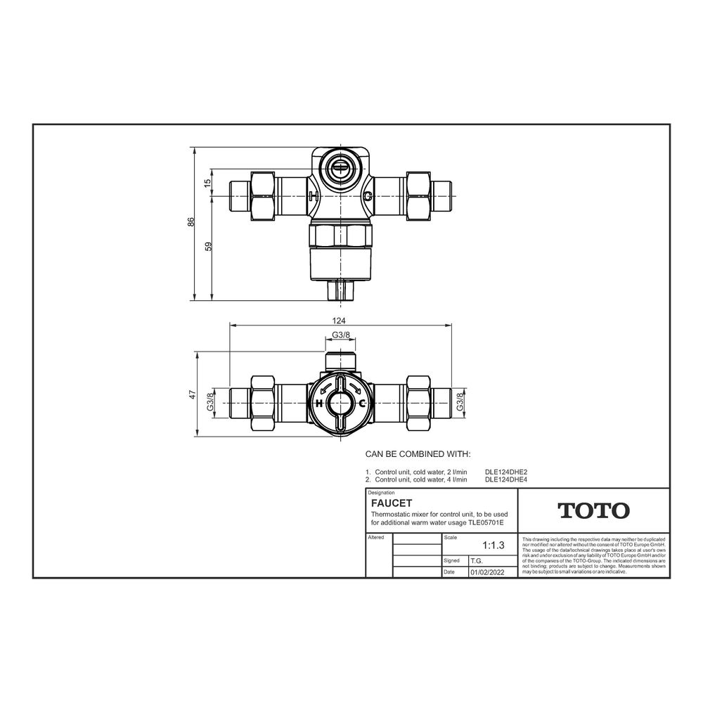 TOTO Aufrüstset für Steuereinheit für zusätzliche Warmwassernutzung, erforderlich: Steu... TOTO-TLE05701E 4050663096595 (Abb. 2)