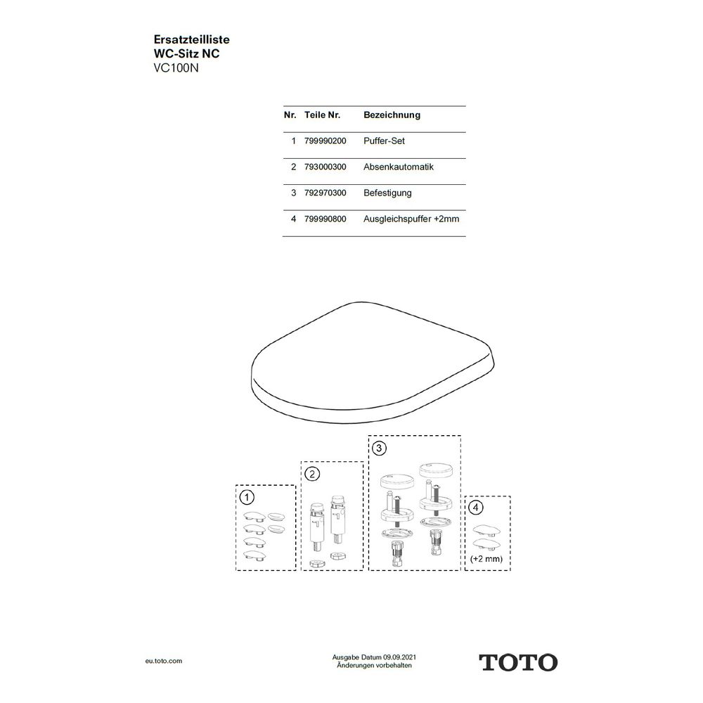 TOTO Softclose Absenkautomatik NC/ES für WC-Sitz... TOTO-793000300 4040034014761 (Abb. 2)