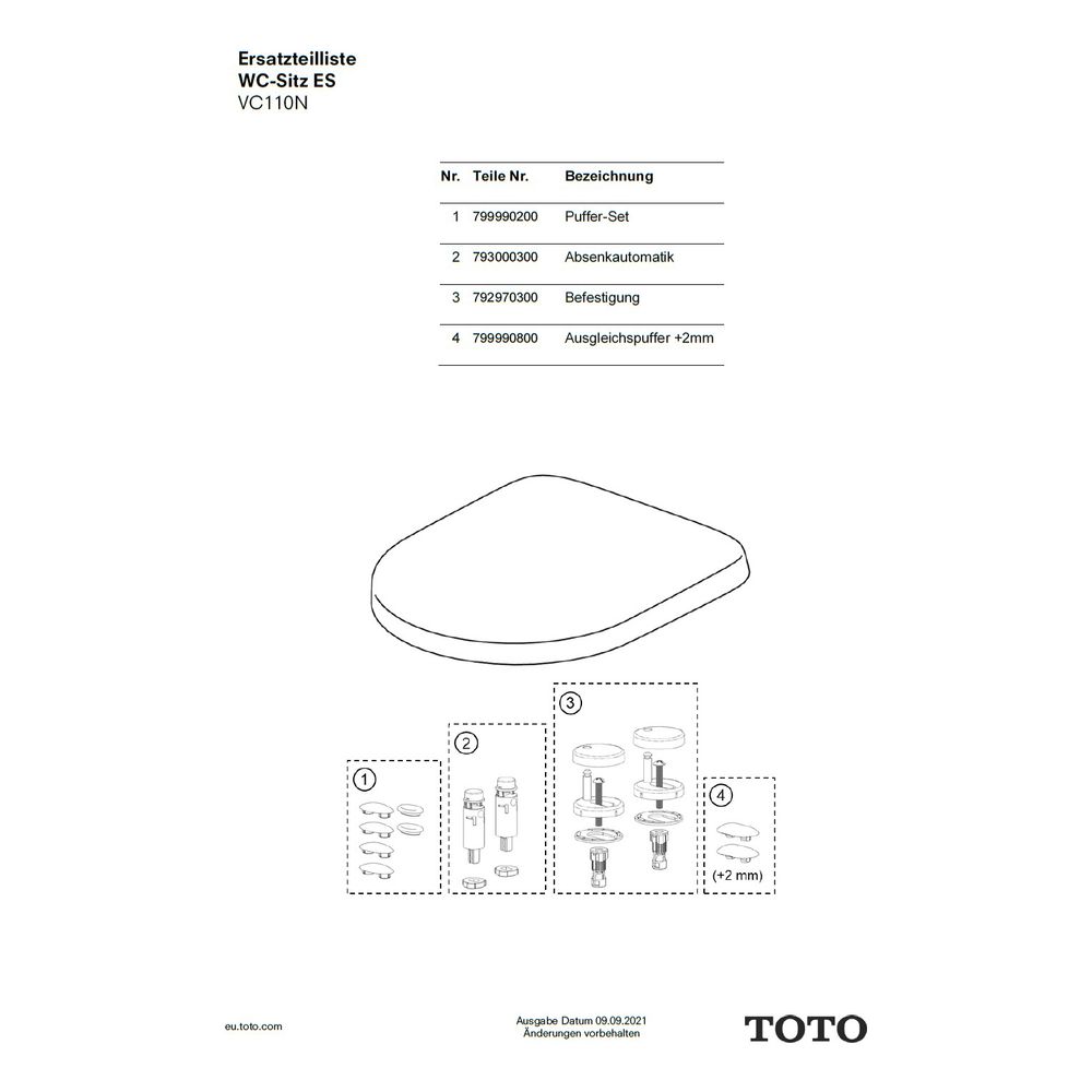 TOTO Softclose Absenkautomatik NC/ES für WC-Sitz... TOTO-793000300 4040034014761 (Abb. 3)
