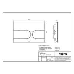 TOTO Betätigungsplatte für WC-Element, Edelstahl, Mattschwarz... TOTO-MB175M#B 4050553097848 (Abb. 1)