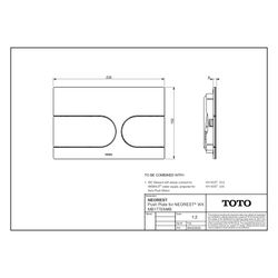 TOTO Drückerplatte für Neorest WX, Vorwandelement Washlet mit automatischer Spülung WH1... TOTO-MB177EM#B 4050553097831 (Abb. 1)