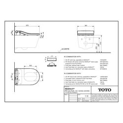 TOTO Washlet Dusch-WC RW auto flush mit Fernbedienung Weiß, Ewater plus, CleanCase ... TOTO-TCF802E2G#NW1 4050663097127 (Abb. 1)