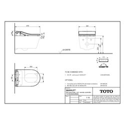 TOTO Washlet Dusch-WC RW auto flush mit Fernbedienung, Ewater plus, CleanCase und E... TOTO-TCF802EBG#MBL 4050663097004 (Abb. 1)