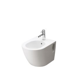 TOTO NC Bidet wandhängend, Vorwandmontage, mit Hahnloch mittig und Überlauf, Keramik Cef... TOTO-B762E#XW 4050663095956 (Abb. 1)