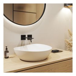 TOTO Aufsatzwaschtisch TA asymmetrisch, Breite 460mm, Möbelmontage, ohne Hahnloch, mit ... TOTO-L4704E#MW 4050663096748 (Abb. 1)
