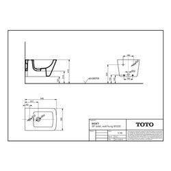 TOTO SP Bidet wandhängend, Vorwandmontage, mit Hahnloch mittig und Überlauf, Keramik Cefion... TOTO-B532E 4050663094874 (Abb. 1)