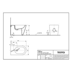 TOTO Bidet RP bodenstehend, Back-to-Wall, mit Hahnloch mittig und Überlauf, Keramik Cef... TOTO-BW563Y#XW 4050663096854 (Abb. 1)