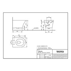 TOTO MH Tiefspül-Wand-WC, randlos, Vorwandmontage, Tornado Flush-Düsenspülung, Keramik Cef... TOTO-CW162Y 4050663090340 (Abb. 1)