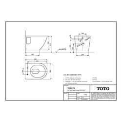 TOTO NC Tiefspül-Wand-WC, randlos, Vorwandmontage, Zulauf hinten, Tornado Flush-Düsenspülu... TOTO-CW762Y 4050663001018 (Abb. 1)