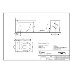 TOTO NC Tiefspül-Stand-WC randlos, Back-to-Wall, Zulauf hinten, Tornado Flush-Düsenspülung... TOTO-CW763Y 4050663092931 (Abb. 1)