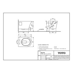 TOTO ES Tiefspül-Wand-WC, randlos, Vorwandmontage, Tornado Flush-Düsenspülung, Keramik Cefi... TOTO-CW797 4050663003012 (Abb. 1)
