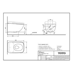 TOTO Tiefspül-Wand-WC für Neorest WX1, randlos, Vorwandmontage, Keramik Cefiontect, Weiß... TOTO-CW927PZY 4050663096670 (Abb. 1)