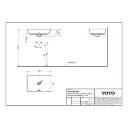 TOTO WU Aufsatzwaschtisch eckig, Breite 550mm, Möbelmontage, ohne Hahnloch, mit Überlauf, ... TOTO-L1735E 4050663095987 (Abb. 1)