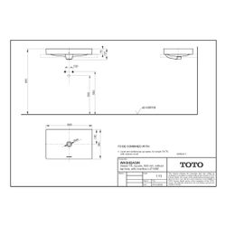 TOTO TR Aufsatzwaschtisch eckig, Breite 600mm, Möbelmontage, ohne Hahnloch mit Überlauf, ... TOTO-L4716RE 4050663095666 (Abb. 1)