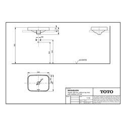 TOTO LF Möbelwaschtisch Breite 500mm, Möbelmontage, mit Hahnloch und Überlauf, Keramik Ce... TOTO-L5615CE 4050663093990 (Abb. 1)