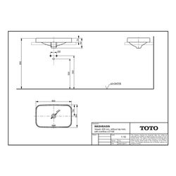 TOTO LF Aufsatzwaschtisch Breite 600mm, Möbelmontage, ohne Hahnloch, mit Überlauf, Keramik... TOTO-L5716E 4050663094034 (Abb. 1)