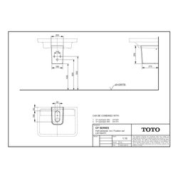 TOTO CF Halbsäule für Waschtisch LW136Y und LW137Y, Keramik, Weiß... TOTO-LW136HFY 4050663093549 (Abb. 1)