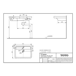 TOTO CF Waschtisch Breite 654mm, Wandmontage, mit Hahnloch und Überlauf, Keramik Cefiontec... TOTO-LW136Y 4050663093532 (Abb. 1)