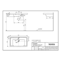 TOTO CF Waschtisch Breite 854mm, Wandmontage, mit Hahnloch und Überlauf, Keramik Cefiontec... TOTO-LW137Y 4050663093556 (Abb. 1)