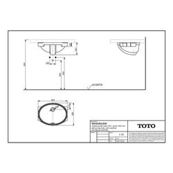 TOTO WU Unterbauwaschtisch rund, Breite 500mm, Möbelmontage, ohne Hahnloch, mit Üb... TOTO-LW1505JUYW/F#W 4050663095567 (Abb. 1)
