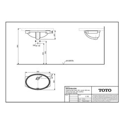 TOTO WU Unterbauwaschtisch rund, Breite 590mm, Möbelmontage, ohne Hahnloch, mit Üb... TOTO-LW1506JUYW/F#W 4050663095550 (Abb. 1)