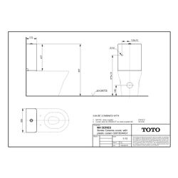 TOTO MH Keramikhaube mit Kunststoffspülkasten, 3/4,8-Liter-Spülung, Aufsatz, Anschluss ... TOTO-SW10044G1 4050663094058 (Abb. 1)
