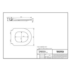 TOTO CF WC-Sitzring mit durchgehender Edelstahlscharnierwelle, Ureaharz, Weiß... TOTO-TC140 4050663096786 (Abb. 1)