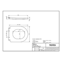 TOTO WC-Sitzring mit Absenkautomatik, für WC RP, GP, MH und NC, abnehmbar, Ureahar... TOTO-TC384CVKJR#NW1 4050663096700 (Abb. 1)