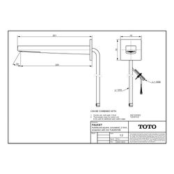 TOTO Automatik-Armaturenauslauf eckig Unterputz, 2 l/min, Ausladung 225mm, MS verchromt... TOTO-TLE25010E 4050663096526 (Abb. 1)