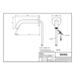 TOTO Automatik-Armaturenauslauf rund Unterputz, 2 l/min, Ausladung 175mm, MS verchromt,... TOTO-TLE26009E 4050663096564 (Abb. 1)