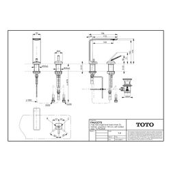 TOTO Zweiloch-Einhebel-Waschtischmischer, mittelhoch Ausladung 144mm, mit Schaftventil,... TOTO-TLP02304E 4050663094355 (Abb. 1)