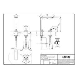 TOTO Zweiloch-Einhebel-Waschtischmischer, hoch, Ausladung 164mm, mit Schaftventil, Mess... TOTO-TLP02307E 4050663094362 (Abb. 1)
