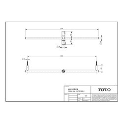 TOTO Brausestange mit Brausehalter, Durchmesser 24mm, Chrom, Wandmontage, Messing verchr... TOTO-VH10060U 4050663090609 (Abb. 1)