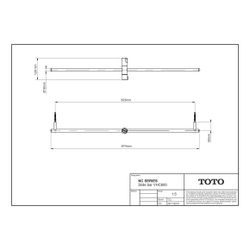 TOTO Brausestange mit Brausehalter, Durchmesser 18mm, Chrom, Wandmontage, Messing verchrom... TOTO-VHC600 4050663001353 (Abb. 1)