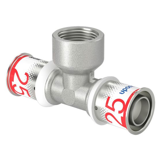 Uponor S-Press Plus T-Stück mit Innengewinde, 25mm x Rp 3/4