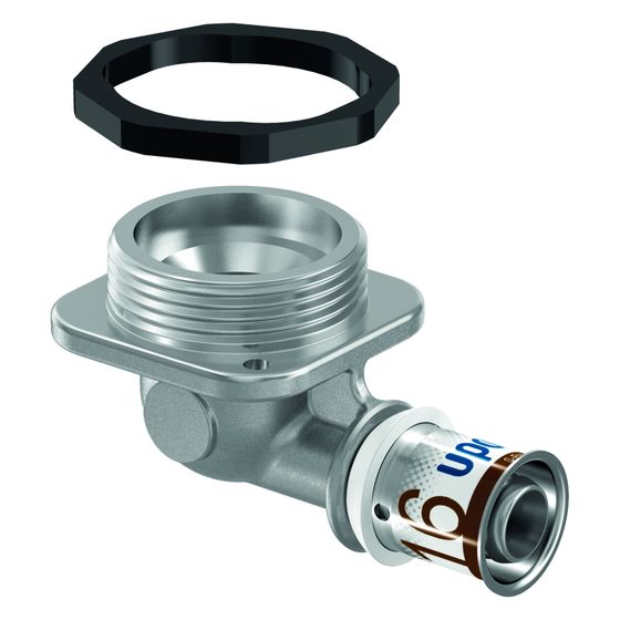 Uponor S-Press Plus Anschlusswinkel flach, 16mm x Rp 1/2