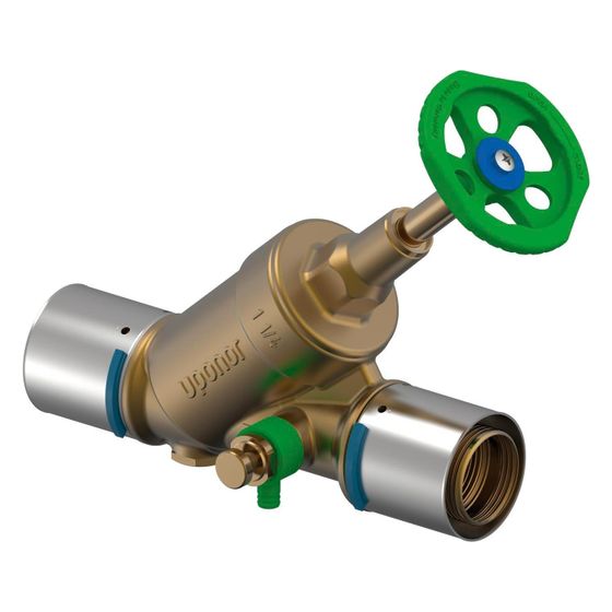 Uponor S-Press Schrägsitzventil mit Rückflussverhinderer, DN 32, 40mm