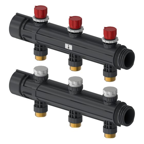 Uponor Magna Verteilersegment mit Ventil 3x3/4