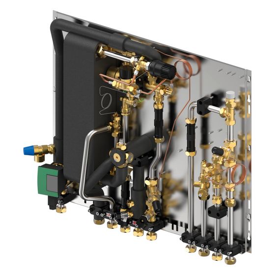 Uponor Combi Port M-4pipe Vierleiterstation Heizen/Kühlen, 19 l/min, BP ZM HC DI D4, mit Zirkulationsmodul