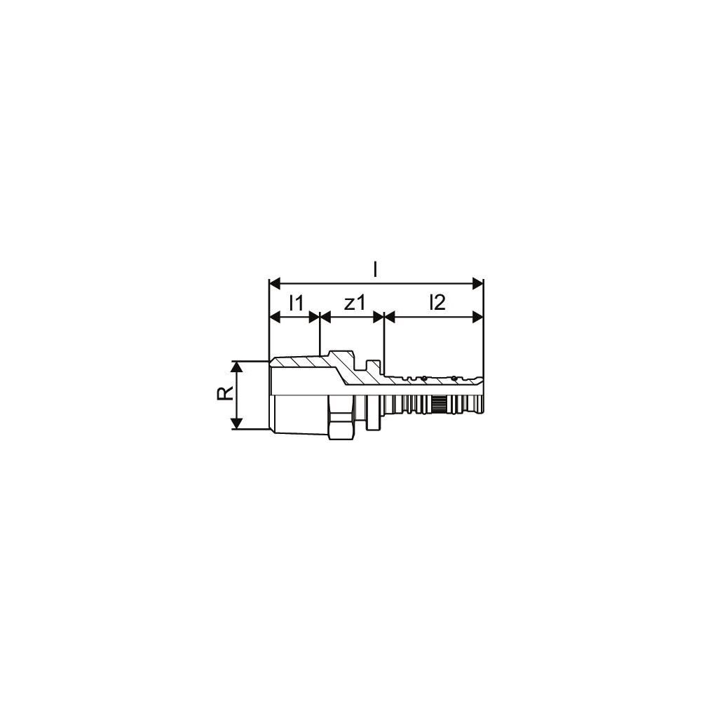 Uponor Pressnippel Multi 14 x R 1/2" MT, für PE-Xa, Edelstahlhülse... UPONOR-1000154 7331541111911 (Abb. 2)