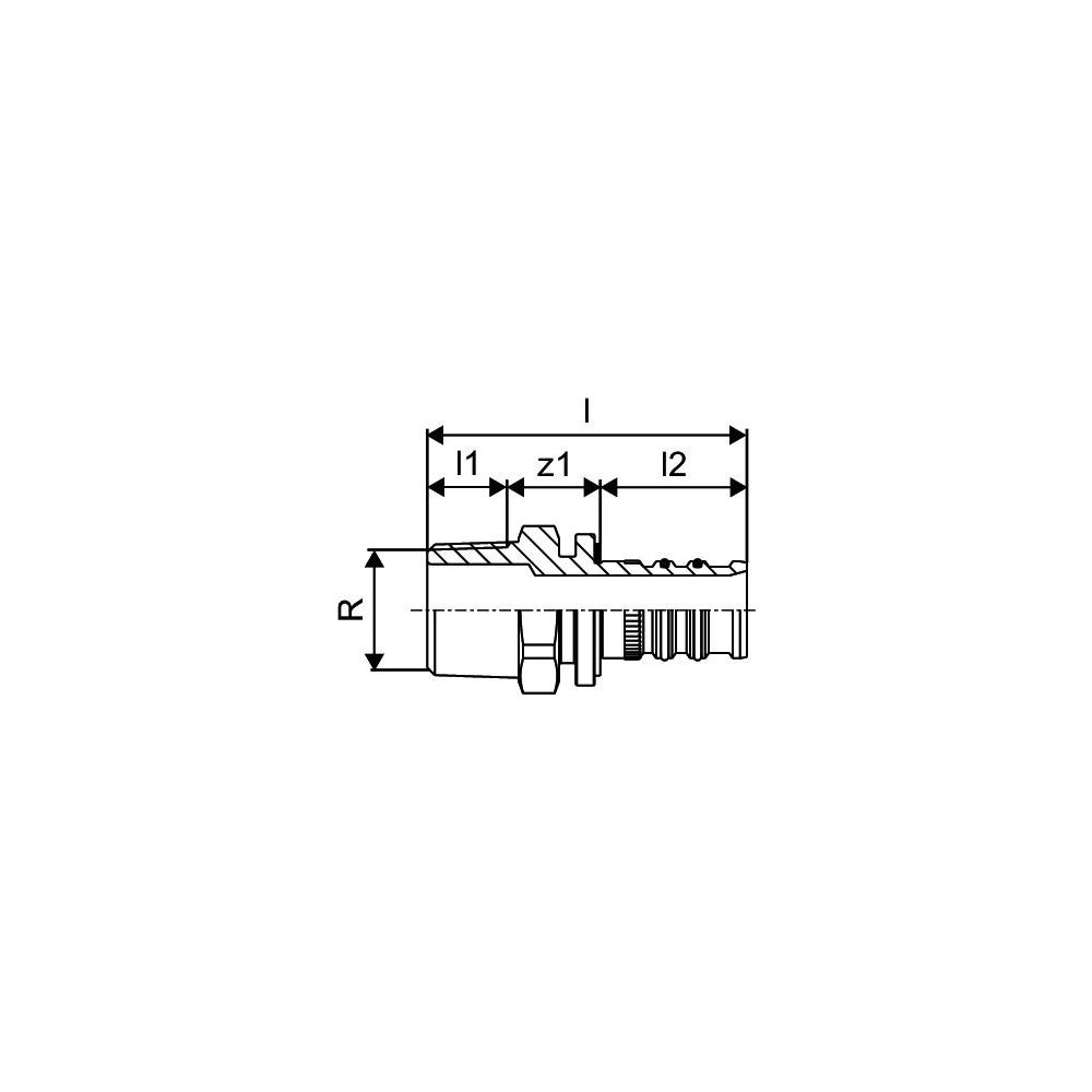 Uponor Multi Press-Nippel, 25mm x R 3/4" MT, 1005300... UPONOR-1005300 7331541137867 (Abb. 2)