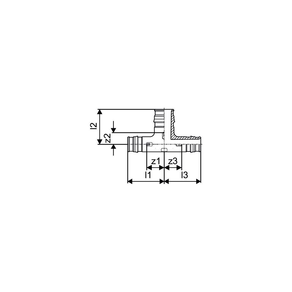 Uponor Q und E T-Stück reduziert PPSU, 32x20x32mm, 1001424... UPONOR-1001424 6414907052194 (Abb. 3)