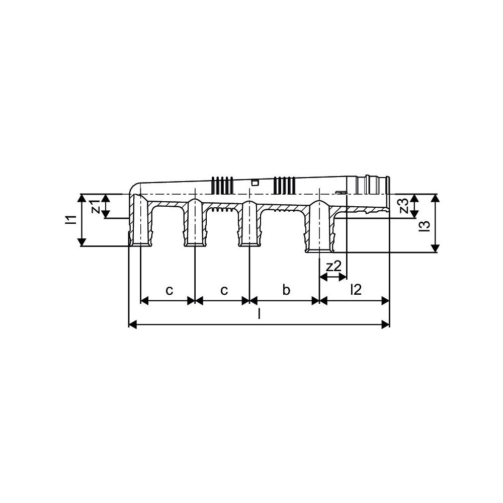 Uponor Q&E Verteiler PPSU 25 4X16 c/c45&2X35... UPONOR-1008719 6414907053016 (Abb. 3)