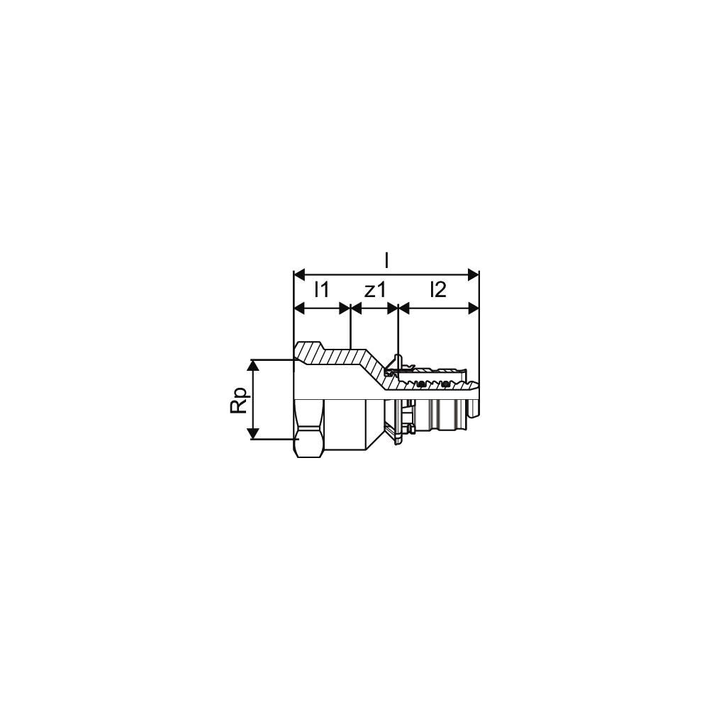 Uponor S-Press Übergangsmuffe 14mm x Rp 1/2" FT... UPONOR-1014515 4021598300873 (Abb. 3)