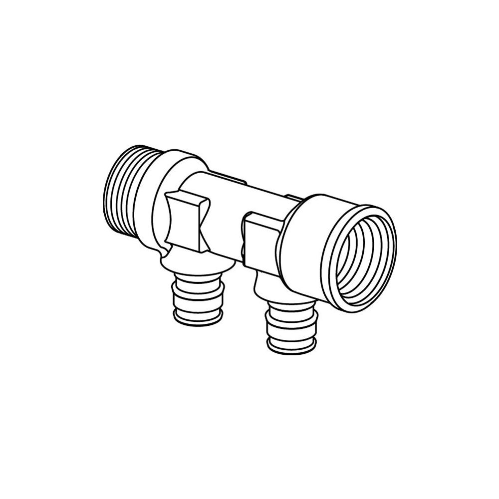 Uponor Q und E Verteiler IG/AG PL, G 3/4" MT/FT, 2x16mm, c/c 35mm... UPONOR-1023027 7331541132671 (Abb. 2)