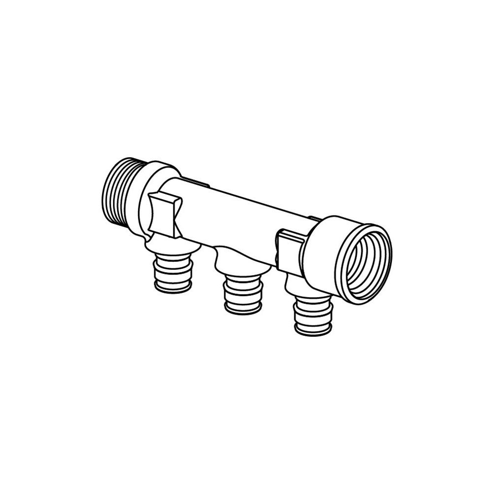 Uponor Q und E Verteiler IG/AG PL, G 3/4" MT/FT, 3x16mm, c/c 35mm... UPONOR-1023028 7331541132688 (Abb. 2)