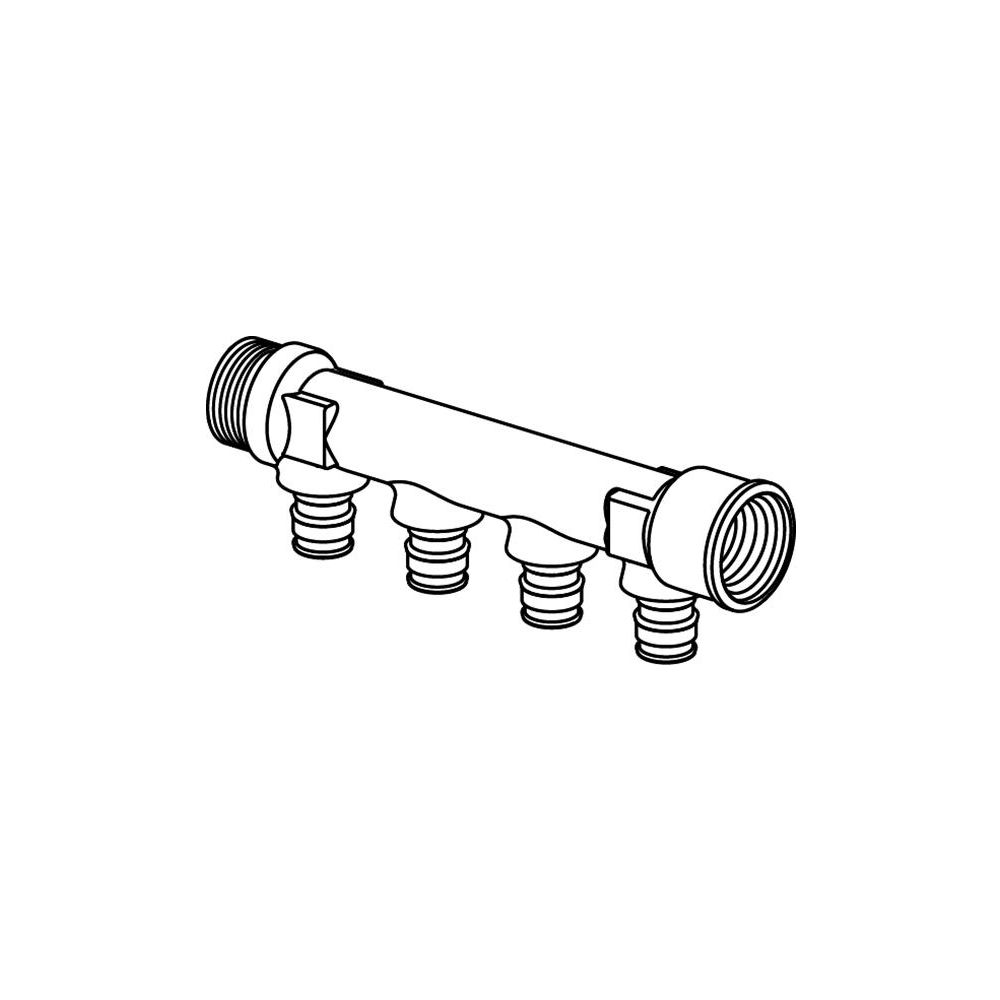 Uponor Q und E Verteiler IG/AG PL, G 3/4" MT/FT, 4x16mm, c/c 35mm... UPONOR-1023029 7331541132695 (Abb. 2)
