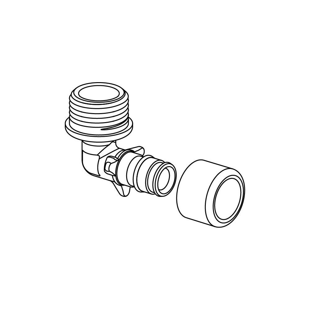 Uponor Q und E, Winkelübergang mit Außengewinde NKB, DR 22 x G 3/4" MT... UPONOR-1025912 7331541033787 (Abb. 2)