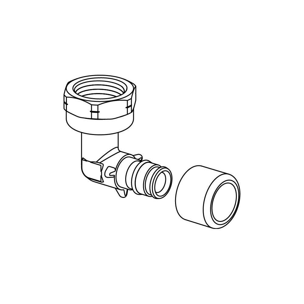 Uponor Q und E, Winkelübergang mit Überwurfmutter NKB, DR 22 x 3/4" SN... UPONOR-1025936 7331541033909 (Abb. 2)