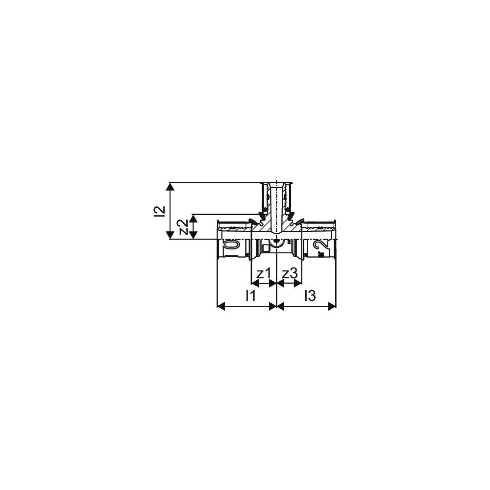 Uponor S-Press Plus T-Stück reduziert, 20x16x20mm, PPSU... UPONOR-1039950 6414905228881 (Abb. 3)